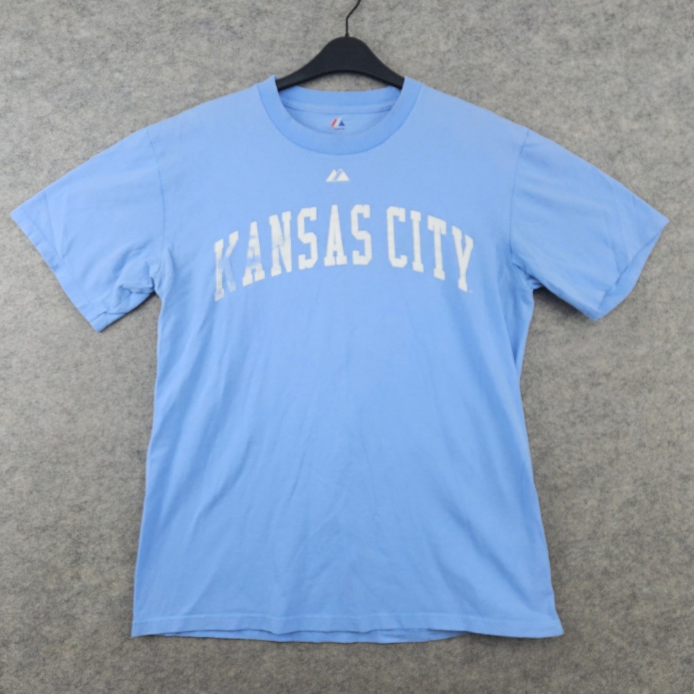 Majestic Kansas City Royals George Brett 5 T-Shirt Large Blue MLB Graphic Tee